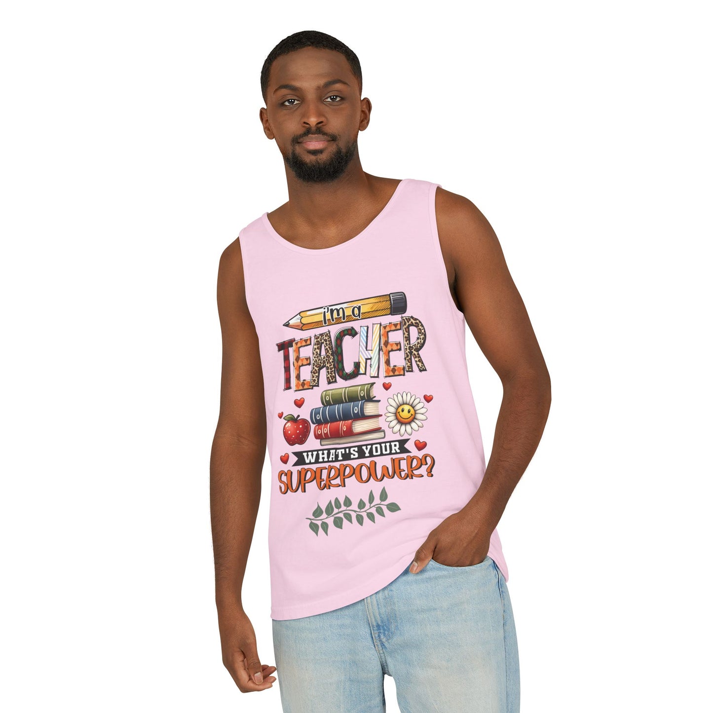 Teachers are Heros Unisex Garment-Dyed Tank Top