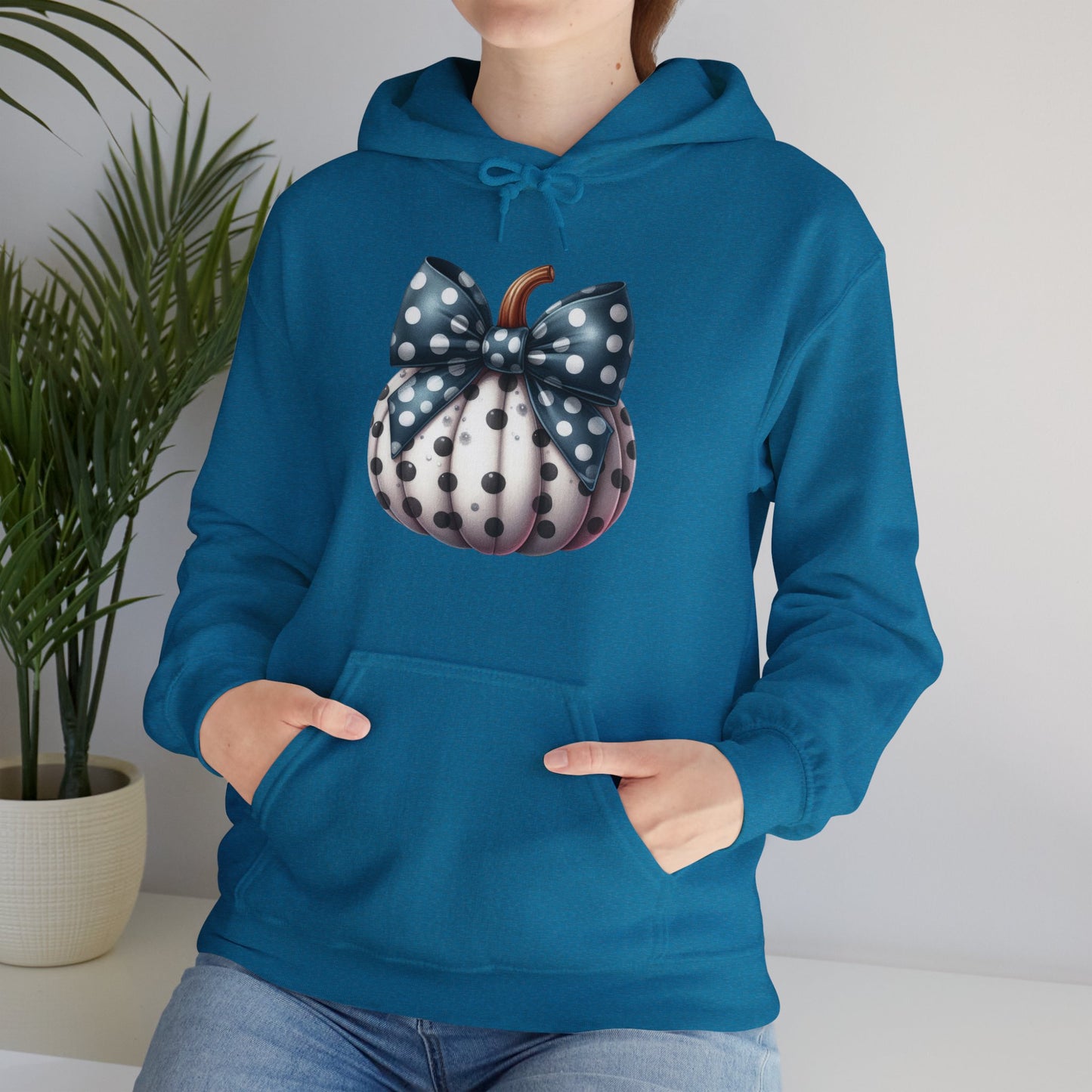 Polka Dot Pumpkin Charm Unisex Heavy Blend™ Hooded Sweatshirt