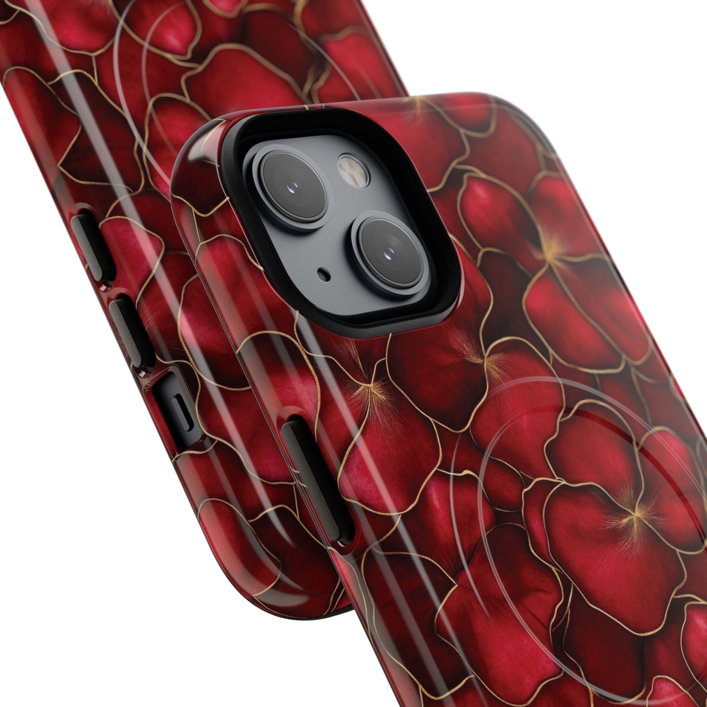 Velvet Petal Noir Tough iPhone Magnetic Case, iPhone Cover, Stylish Accessories, Gift for Her, Gift for Mother's, Floral Design, Protective iPhone Case