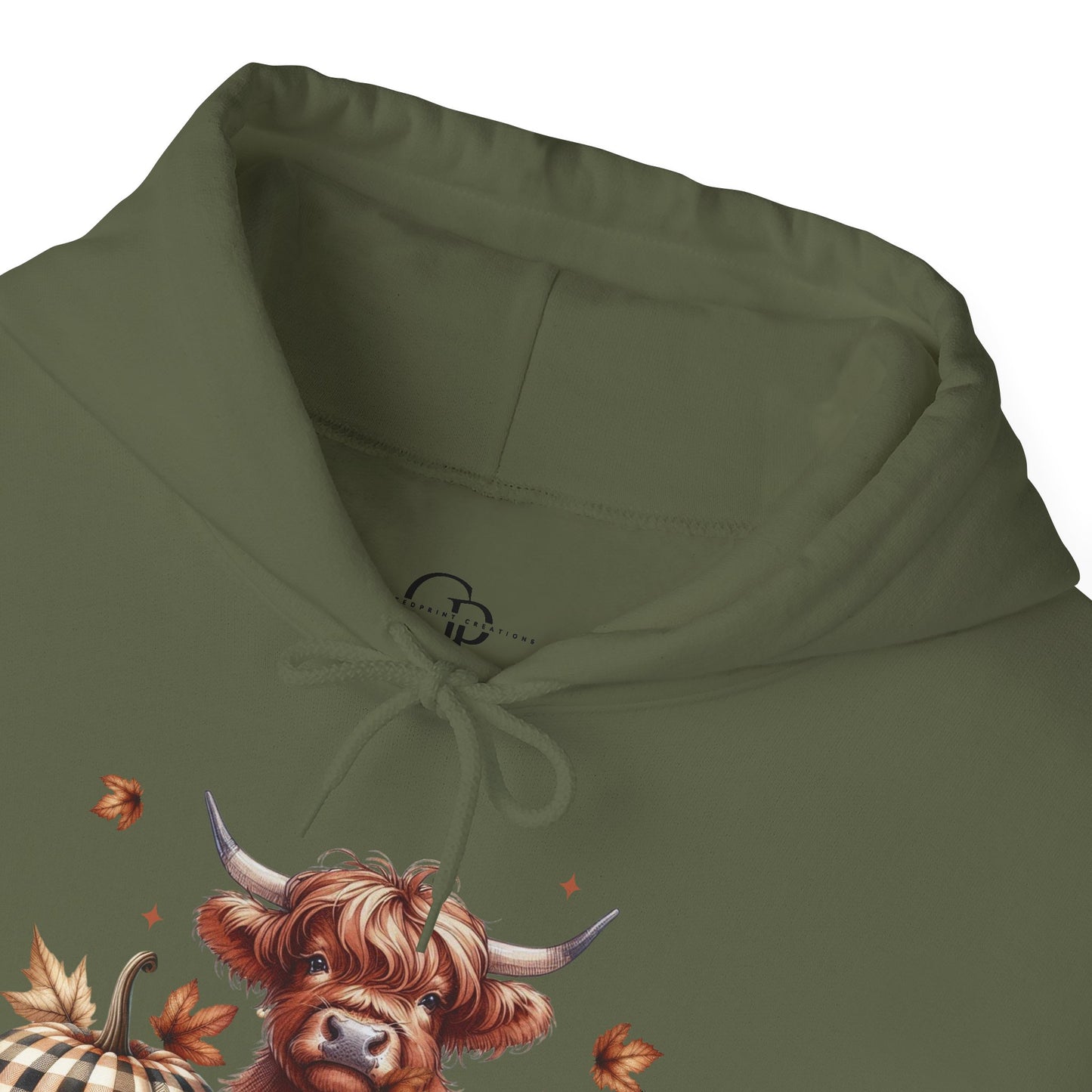 Autumn Highland Cow Charm Unisex Heavy Blend™ Hooded Sweatshirt