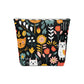 Whimsical Feline Garden Cotton Cosmetic Bag