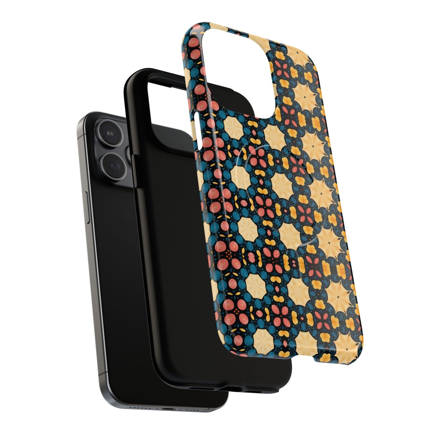 Celestial Spice Tiling Colorful Tough Magnetic iPhone Case, Unique iPhone Cover, Artistic Mobile Shell, Durable Design Accessory, Trendy Gift Idea, MagSafe® iPhone Case.