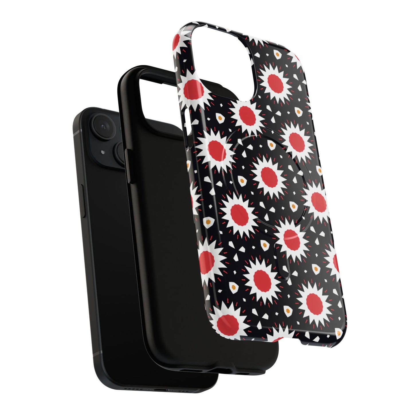 Crimson Spark Radiance Bold Floral Magnetic iPhone Cases, Stylish Tough Cases, Unique iPhone Accessories, Perfect Gift for Her, Trendy Tech Gear.