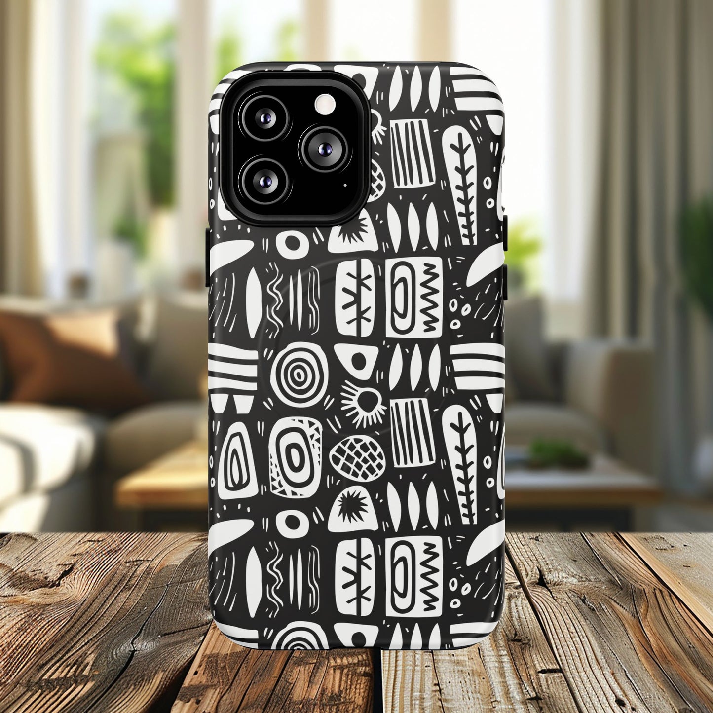 Modern Abstract Geometric Tough Magnetic Phone Case, Durable Phone Accessory, Gift for Him or Her, Artistic Design, Modern Decor