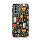 Whimsical Feline Garden iPhone and Samsung Tough Phone Cases