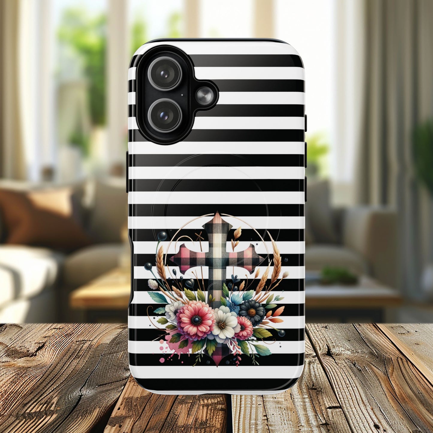 Striped in His Glory iPhone Case, Tough Magnetic Phone Protector, MagSafe iPhone Cover, Durable Case for Everyday Use, Gift for Nature Lovers, Vibrant Design.