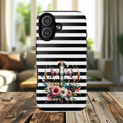 Striped in His Glory iPhone Case, Tough Magnetic Phone Protector, MagSafe iPhone Cover, Durable Case for Everyday Use, Gift for Nature Lovers, Vibrant Design.