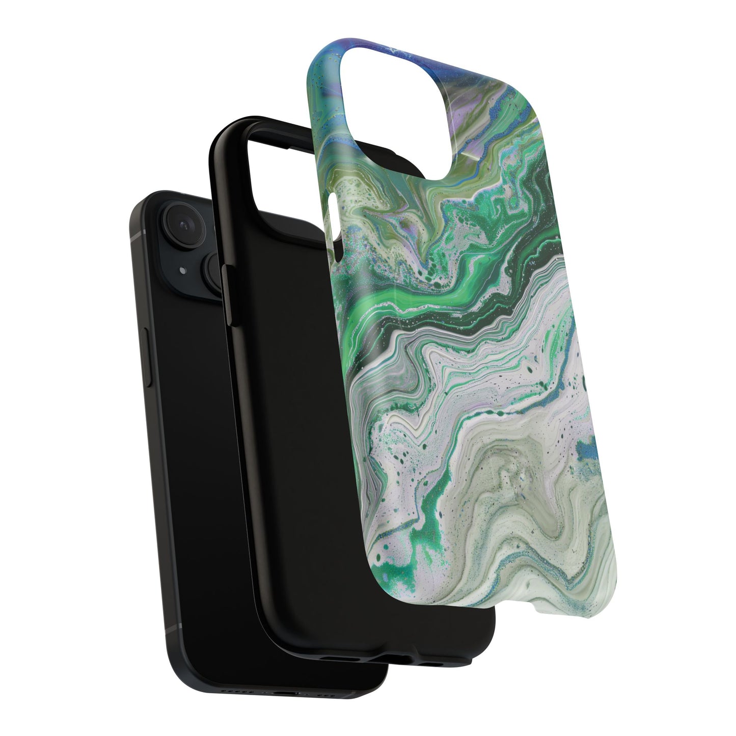 Marbled Tough iPhone Case, Magnetic Protector, Stylish Tech Accessory, Durable iPhone Cover, Unique Gift Idea