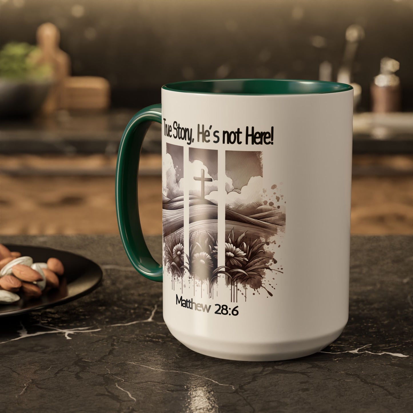 Inspirational Religious Mug - True Story, He's Not Here! (11oz or 15oz)