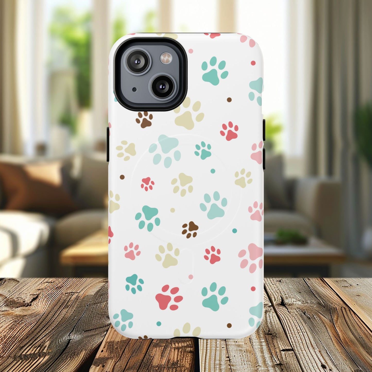 Pet Lover Magnetic iPhone Case - Cute Paw Print Design, Tough Magnetic Cases for Dog and Cat Owners, Gift for Animal Lovers