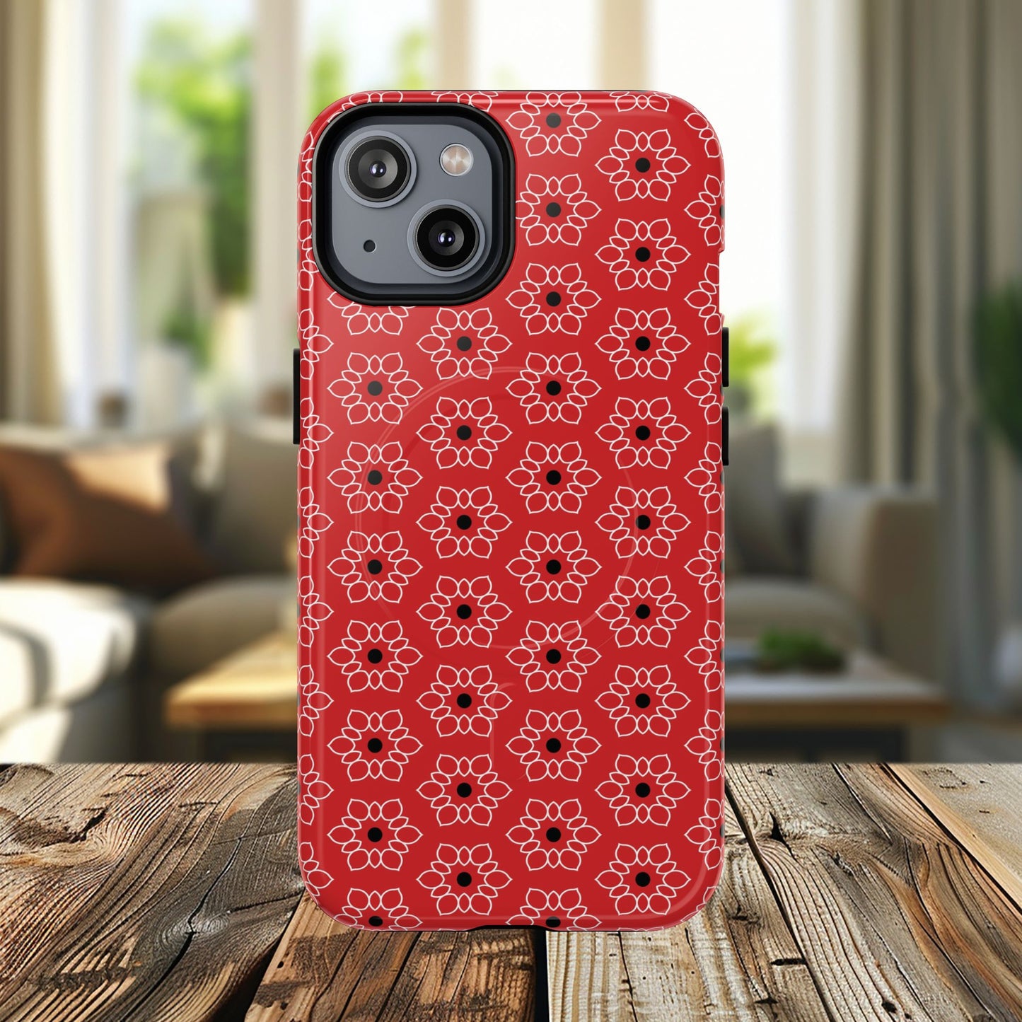 Stylish Geometric Magnetic iPhone Cases, Floral iPhone Cover, Durable Smartphone Cases, Trendy Accessories, Gift for Her