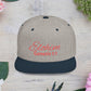 Red Embroidery 'ELOHIM, GENESIS 1:1' Flat Bill Snapback Hat, Stylish Cap for Everyday Wear, Church Events, Gift for Him/Her, Streetwear Accessory, Casual Fashion