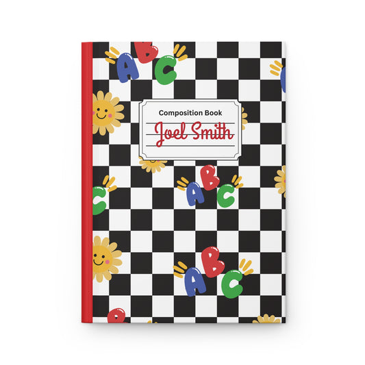 Custom Schoolyard Chic Composition Book Inspired Ruled Hardcover Journal for Kids, Fun School Notebook, Customizable Composition Book, Back to School Gift, Learning Organizer