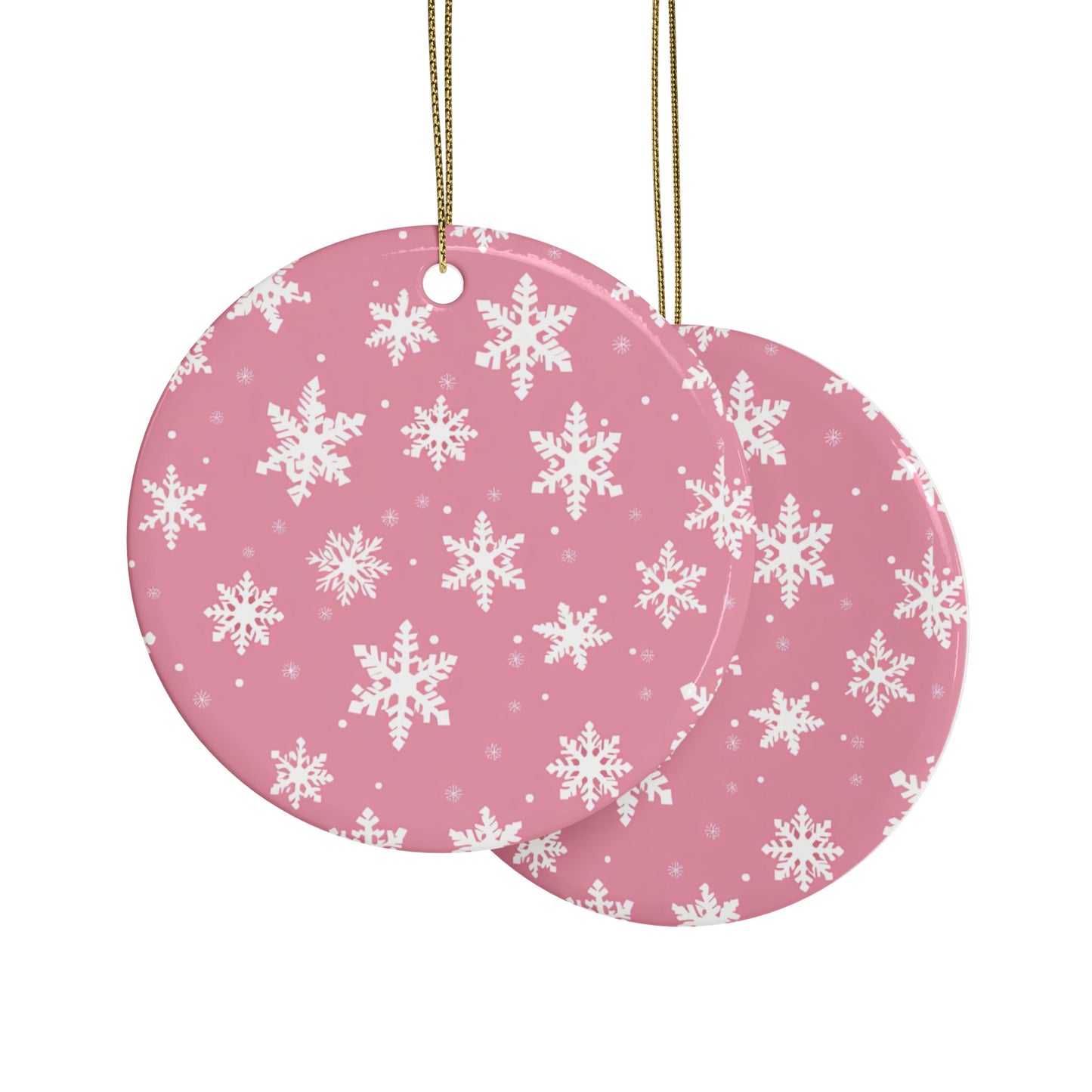 Pink Snowflake Elegance Ceramic Ornaments (1pcs, 5pcs, 10pcs, 20pcs)