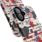 Patriotic Floral Phone Case, Tough Magnetic Cases, American Flag Design, Gift for Her, Independence Day Accessories