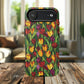 Floral Luminous Whirl Tough Magnetic iPhone Case, Stylish Protection for Everyday Life, Gift for Flower Lovers, Unique iPhone Accessory, Stained Glass iPhone Protection.