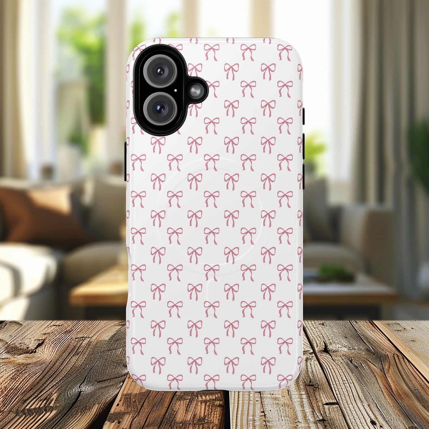 Blush Coquette Bow Bliss Magnetic iPhone Cases, Gift for Her, Cute iPhone Accessories, Fun Personalized Cases, Stylish Tech Gifts, Birthday Present