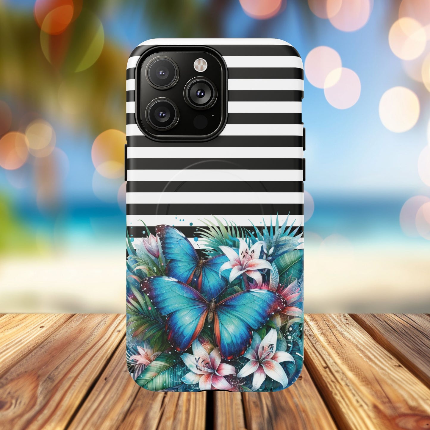 Wings of Wonder Tough iPhone Magnetic Case, Stylish Protection, Durable iPhone Cover, Butterfly Design Gift, Floral Case,Trendy Tech Accessory.