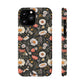 Blossom Elegance: Noir Garden iPhone and Samsung Case With Card Holder