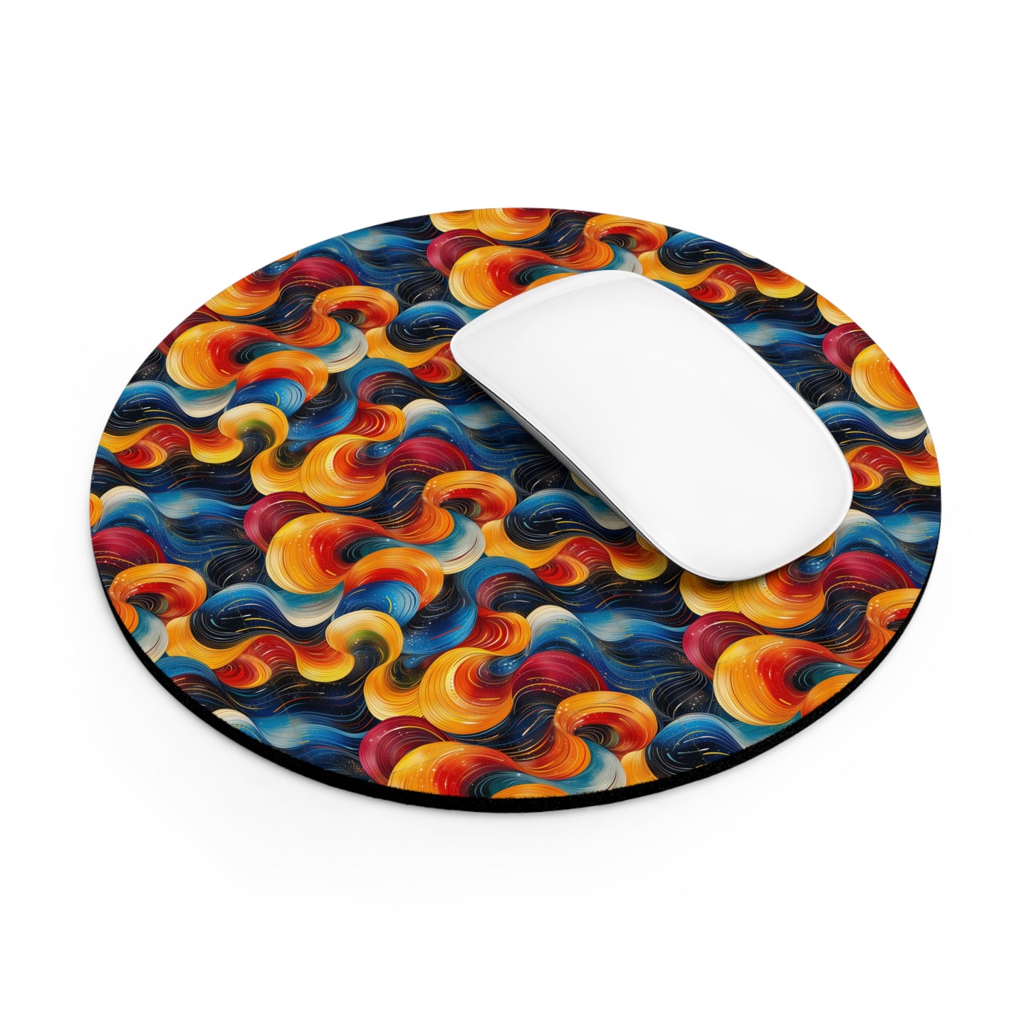 Cosmic Swirl Artistic Mouse Pad - Colorful Abstract Design for Home Office