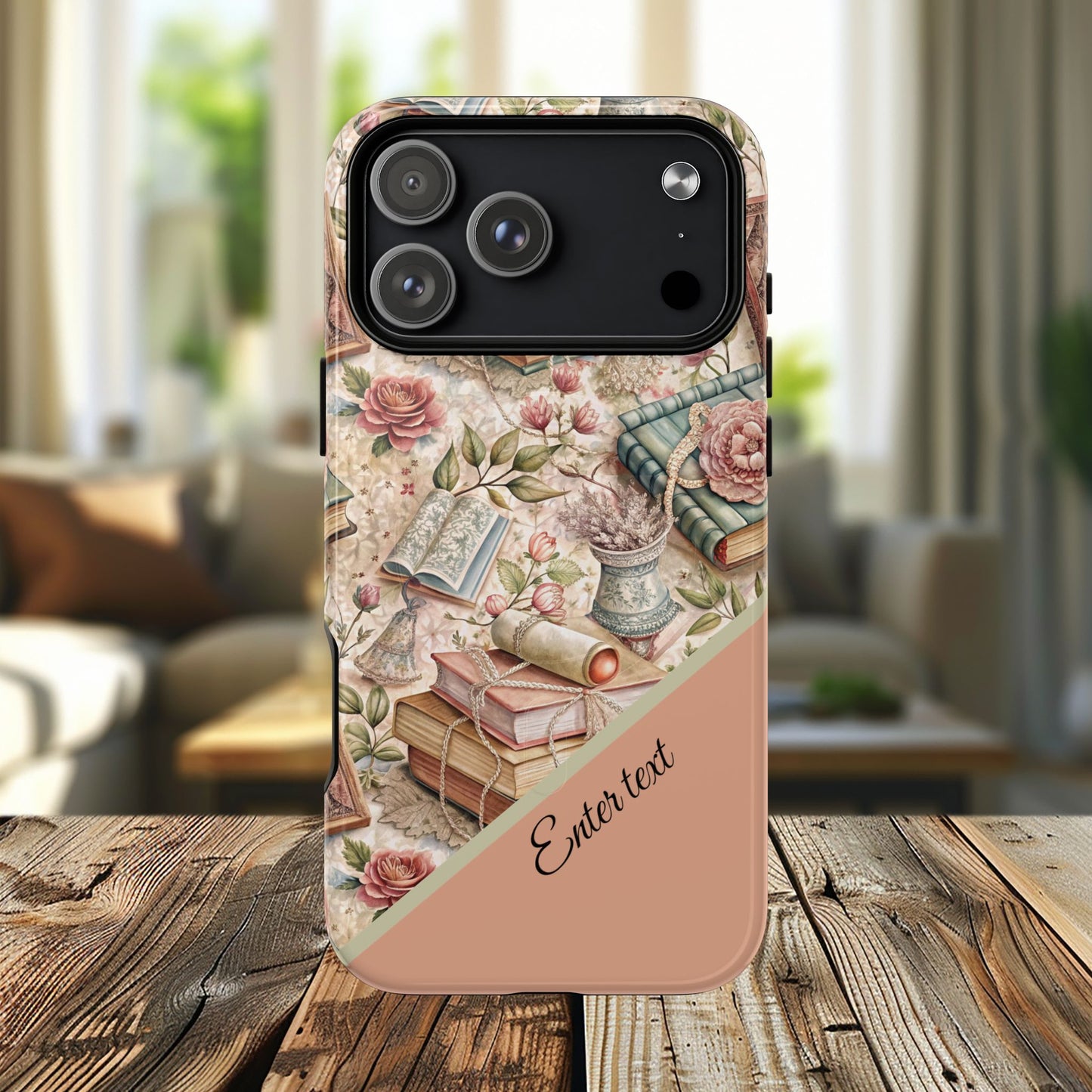 Persoonalized Vintage Book Lover's Tough Magnetic iPhone Case, Literary Gifts, Floral Design, Bookish Aesthetic, Unique Gift for Readers, Protective Case
