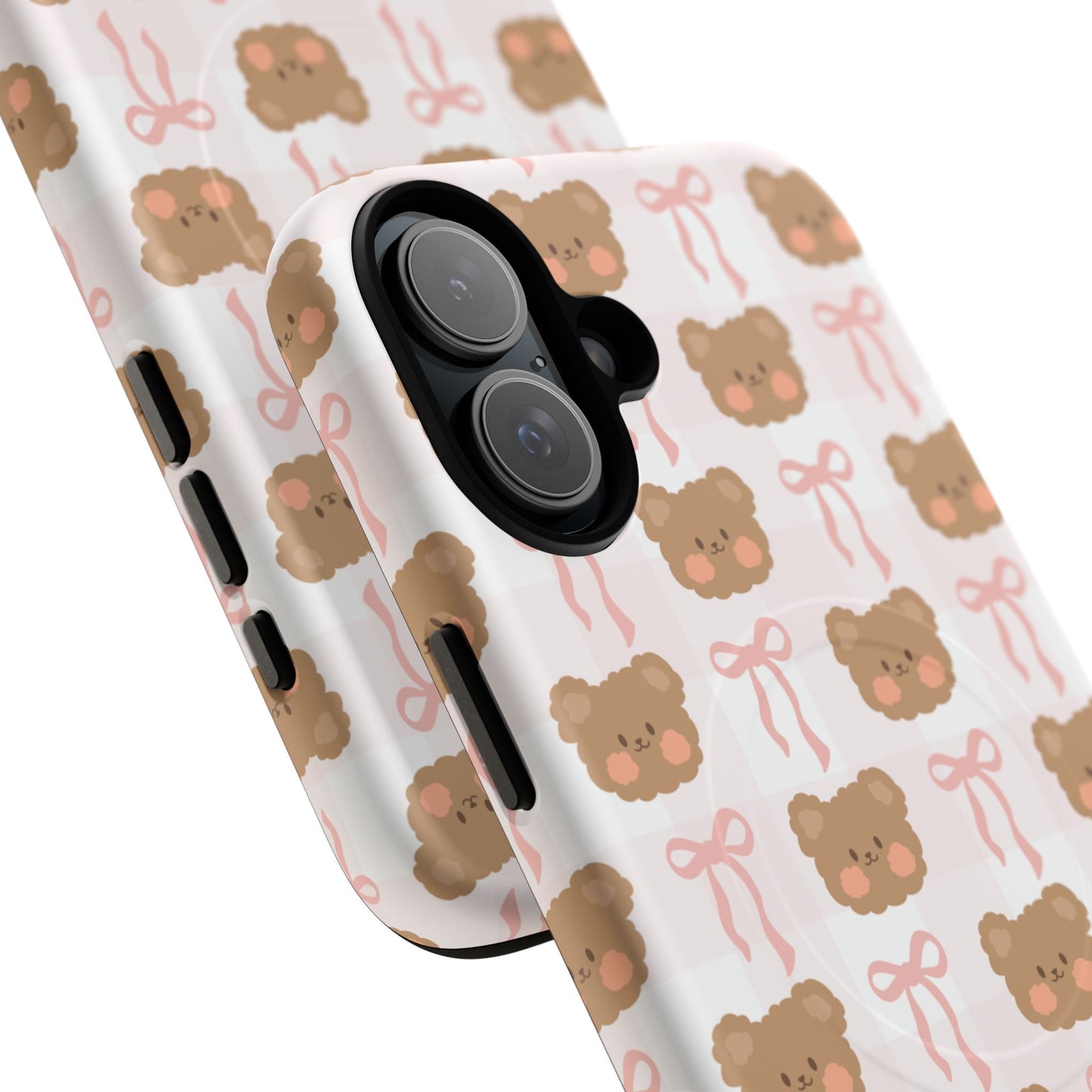Cute Bear Pattern Magnetic Phone Case, Durable Animal Design, Gift for Kids, Trendy Case for iPhone, Cute Phone Accessory