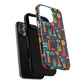 Urban Totem Vibe Tough iPhone Magnetic Case, Colorful Bohemian Art, Unique Gift for Him/Her, Holiday Accessory, iPhone Protection, MagSafe iPhone Case.