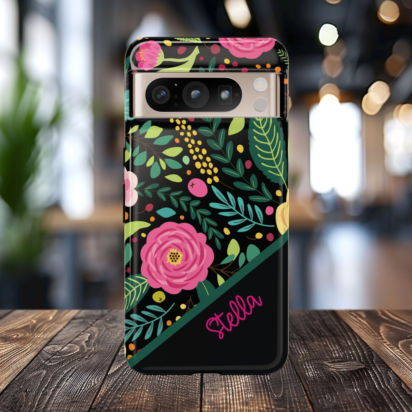 Personalized Floral Fantasy Samsung and Google Pixal Phone Case – Personalized Tough Cases with Colorful Garden Design