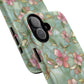 Aqua Bloom Serenity Tough iPhone Magnetic Cases, Cute Flower Design, Stylish Protection, Gift for Her, Trendy Accessories, iPhone MagSafe Accessory.