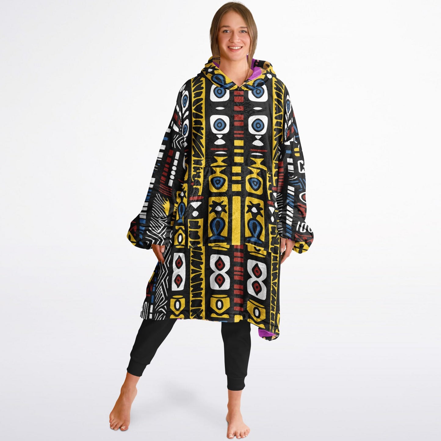 Geometric Harmony Reversible Snug Hoodie - AOP