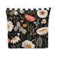 Blossom Elegance: Noir Garden Cotton Cosmetic Bag