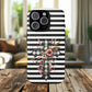 Grace in Bloom Tough Magnetic iPhone Case with Floral Cross Design, Boho iPhone Cover, Striped iPhone Case, Unique Religious Gift, Trendy Cell iPhone Accessory.