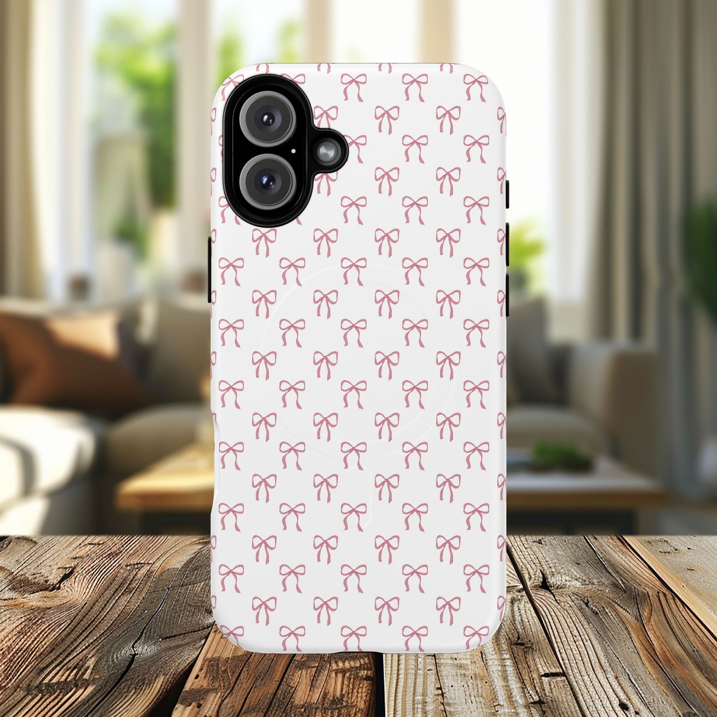 Blush Coquette Bow Bliss Magnetic iPhone Cases, Gift for Her, Cute iPhone Accessories, Fun Personalized Cases, Stylish Tech Gifts, Birthday Present