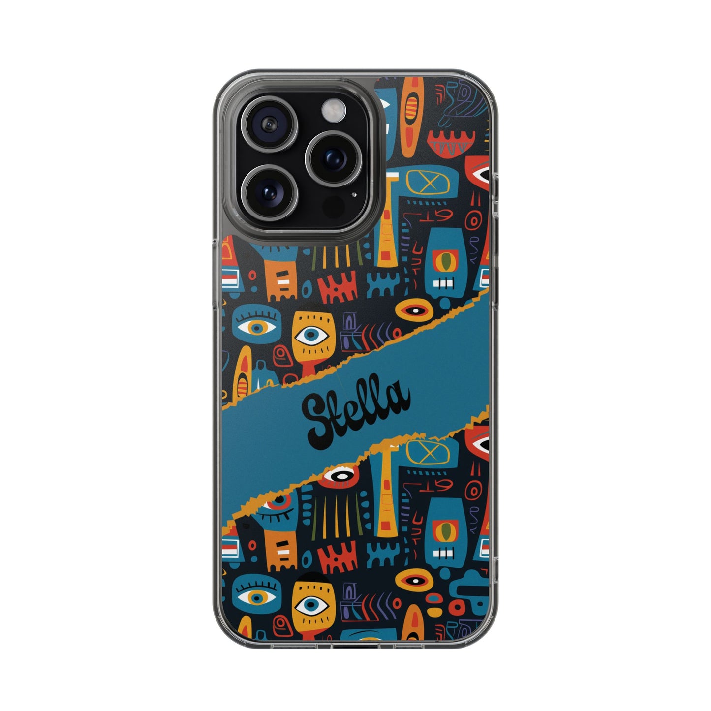 Phone Case — Colorful Abstract Faces Clear Impact-Resistant Case