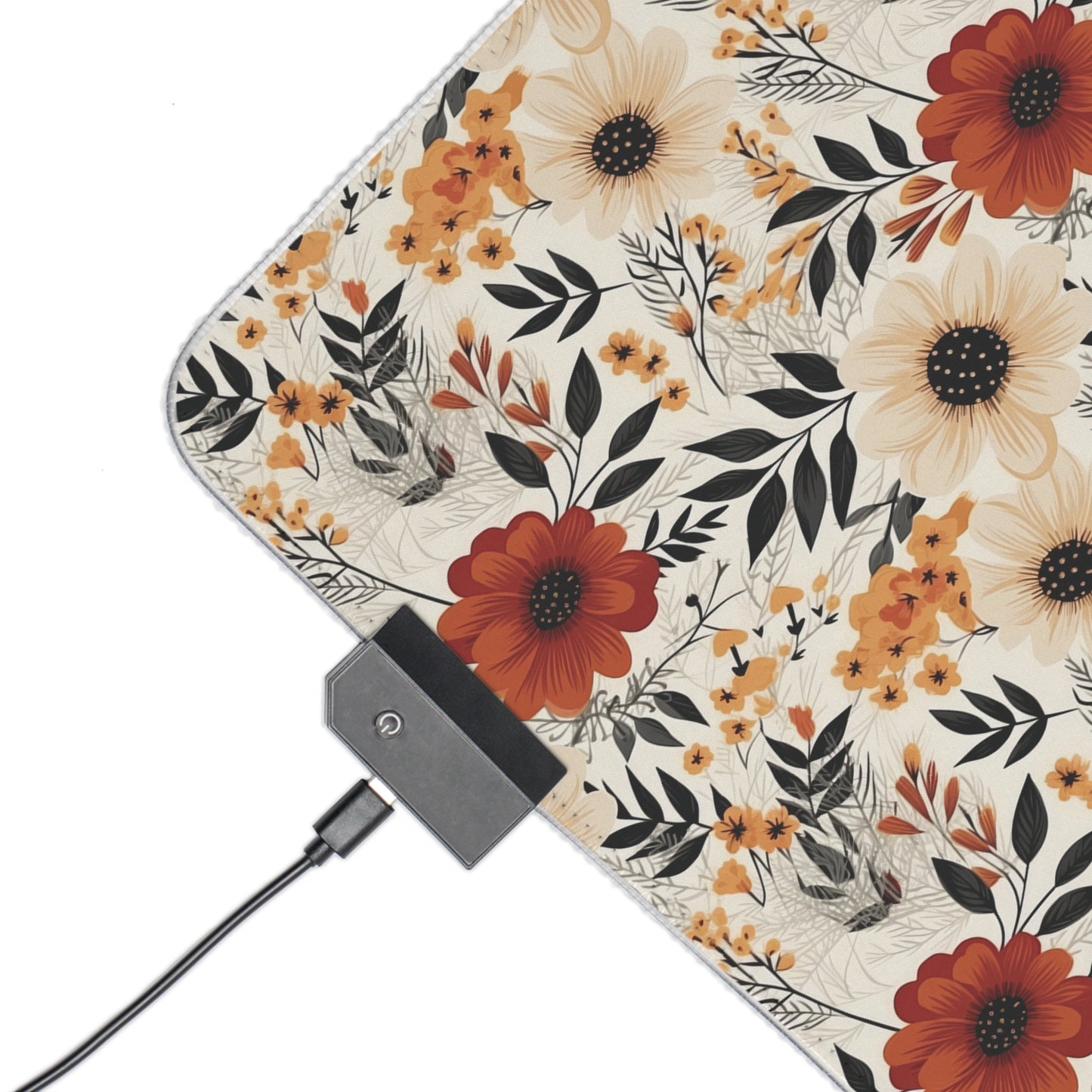 Boho Chic Floral LED Gaming Mouse Pad