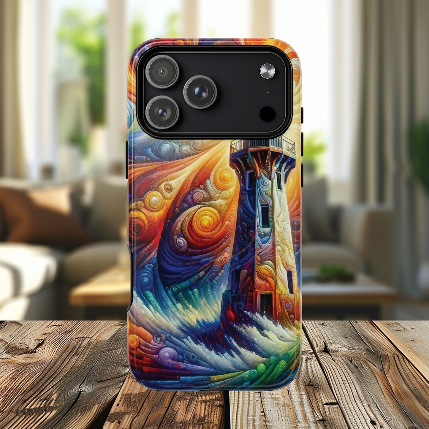 Vibrant Lighthouse Magnetic iPhone Case, Durable Protection for Everyday Adventure, Gift for Nature Lovers, Colorful iPhone Cover