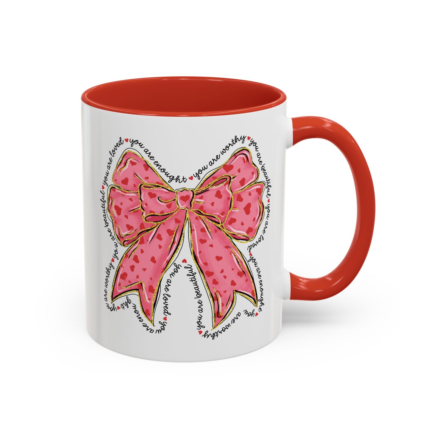 Affirmation Bow Accent Coffee Mug (11oz).