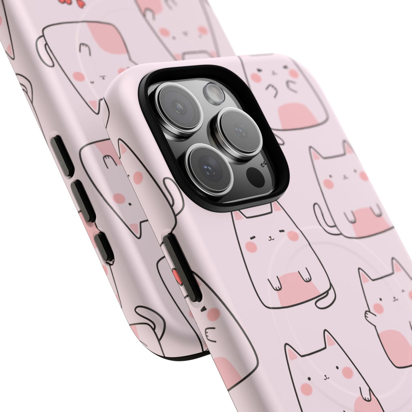 Cute Cat Magnetic iPhone Case, Tough iPhone Cover, Cat Lover Gift, Kawaii Style Case, Pet-Themed Gift