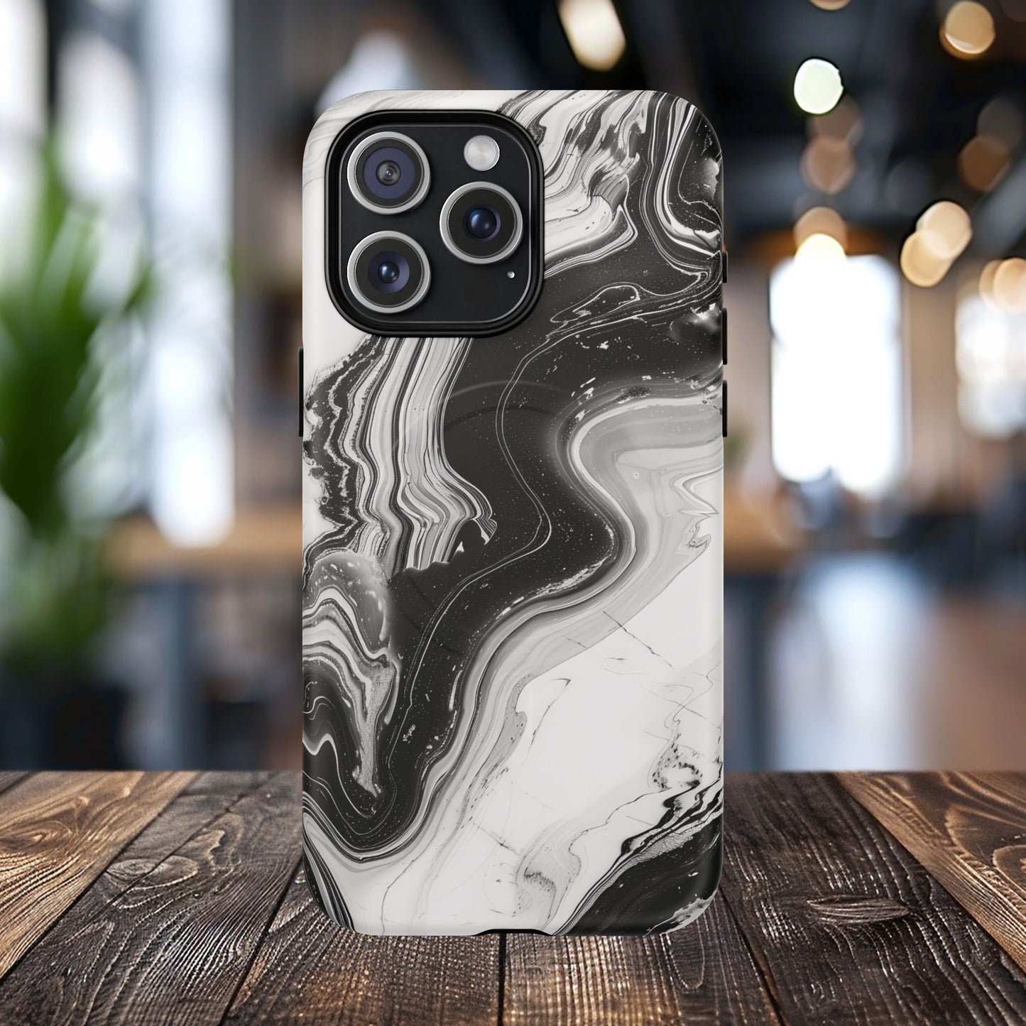 Black Marble Magnetic iPhone Case for Tough Protection, Stylish iPhone Mobile Accessory, Fashionable Gift, Unique Marble iPhone Design, Durable Smartphone Cover