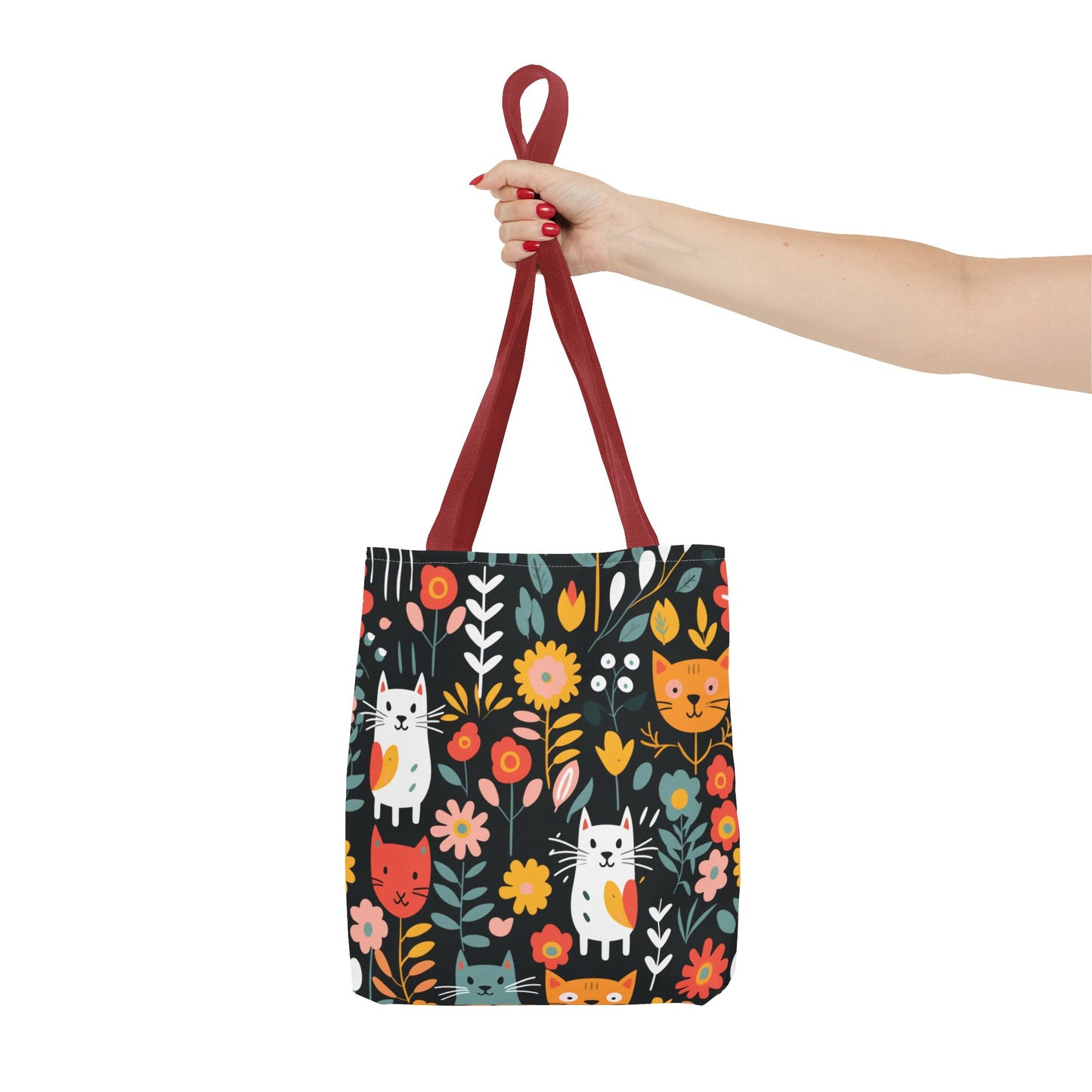 Whimsical Feline Garden Tote Bag (AOP)