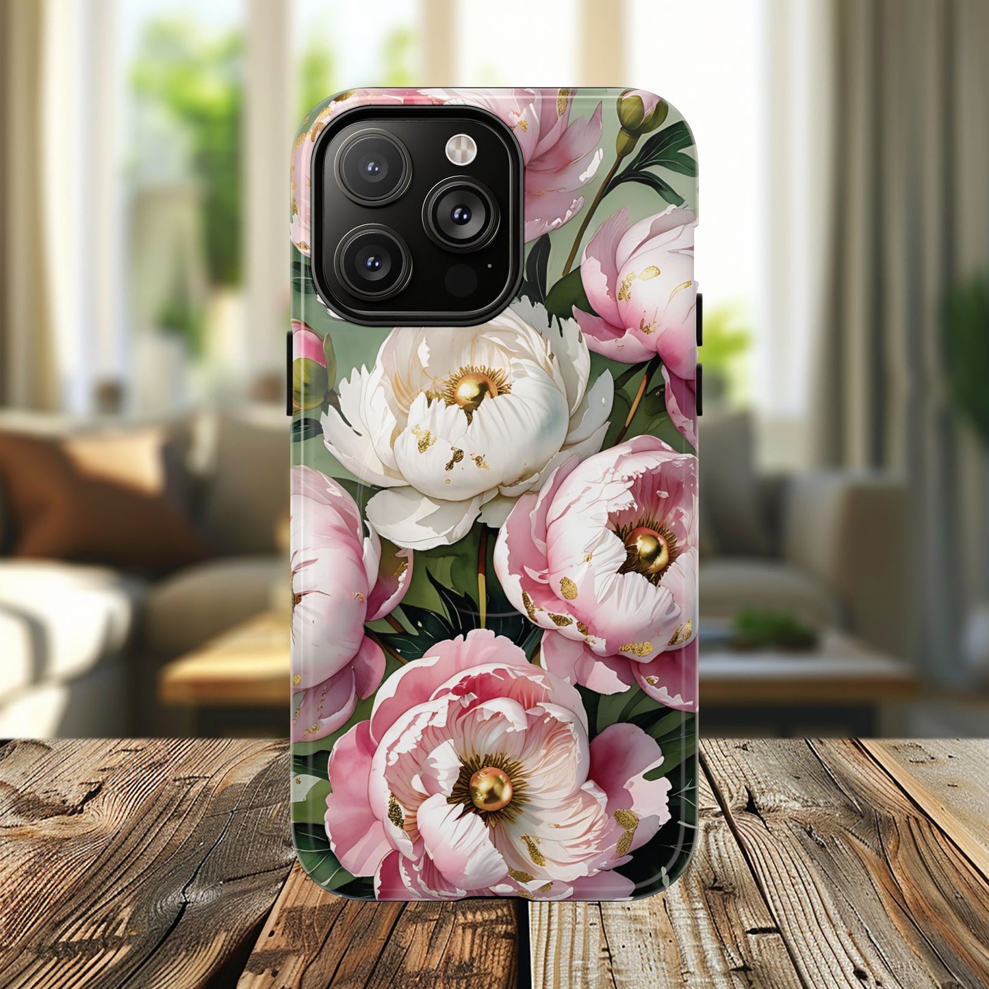 Floral Peonies Tough Magnetic Phone Cases, Durable Floral Phone Cover, Chic Flower Case, Stylish Phone Protector, Gift for Her