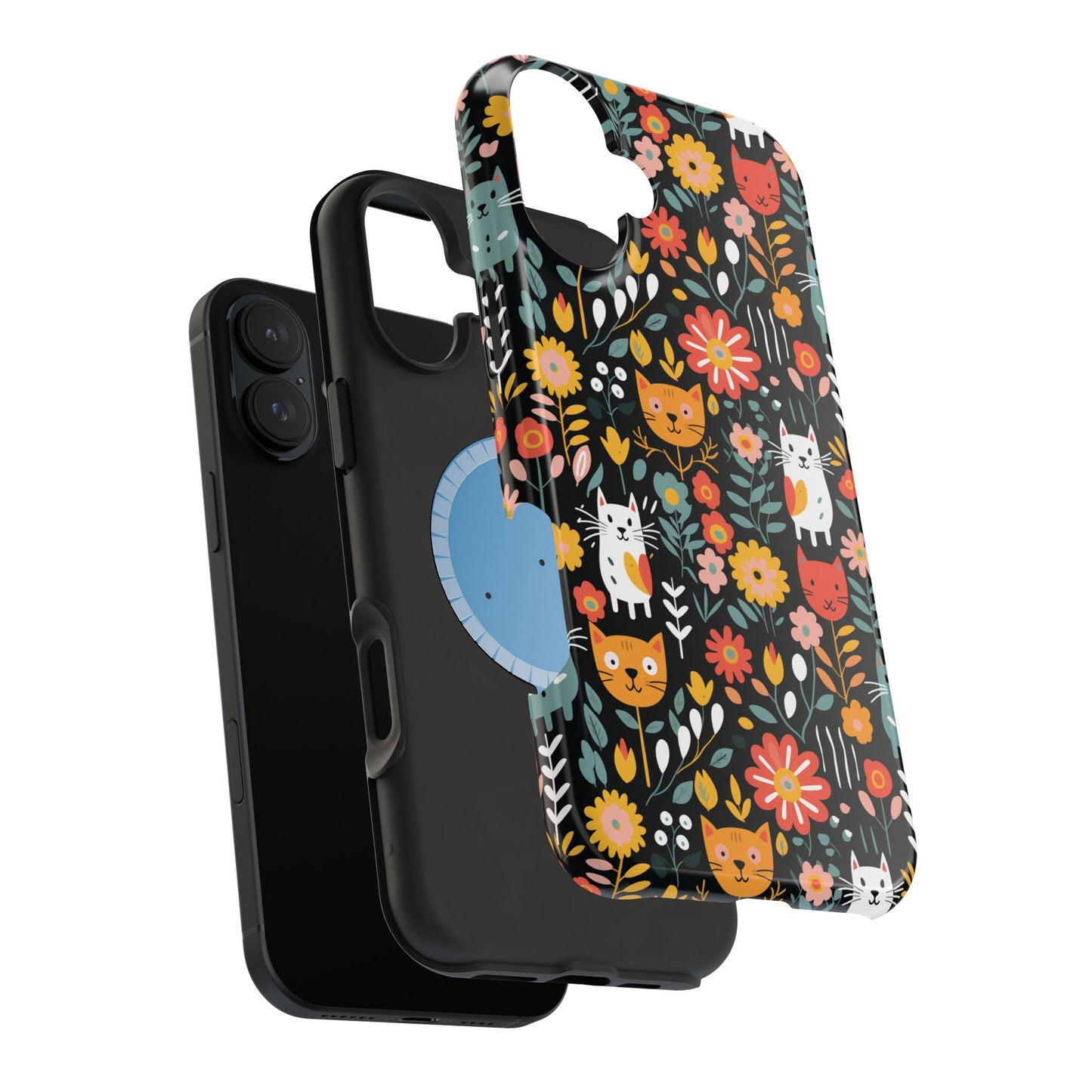 Whimsical Feline Garden Magnetic Tough iPhone Cases