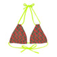 Red Tropical Bliss Strappy Triangle Bikini Top (AOP)- (PY)