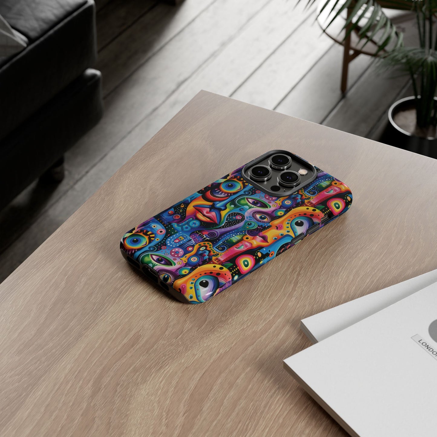 Psychedelic Visions Colorful Art iPhone Case - Tough Cases with Vibrant Abstract Design