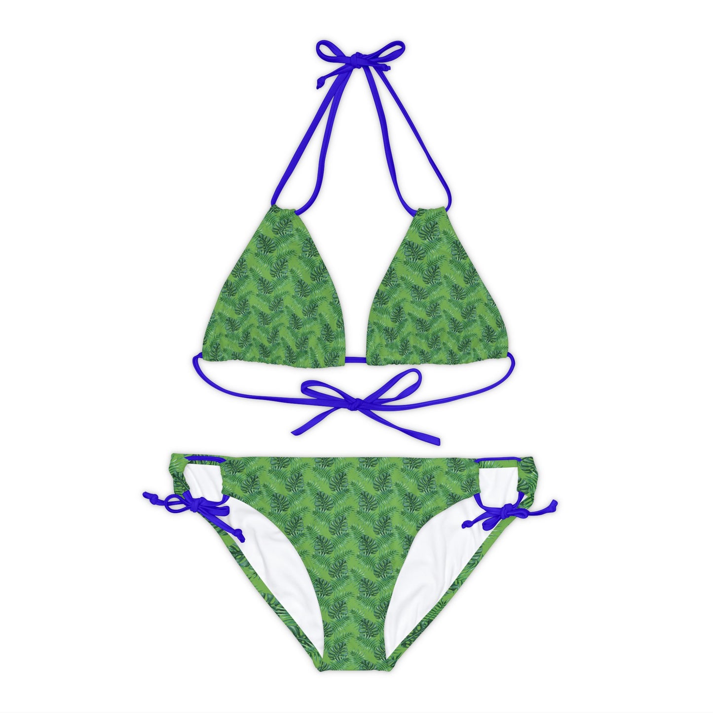 Green Tropical Bliss Strappy Bikini Set (AOP)