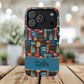 Personalized Tough MagSafe Magnetic iPhone Case — Colorful Abstract Totem Custom Name