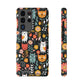 Whimsical Feline Garden iPhone and Samsung Case With Card Holder