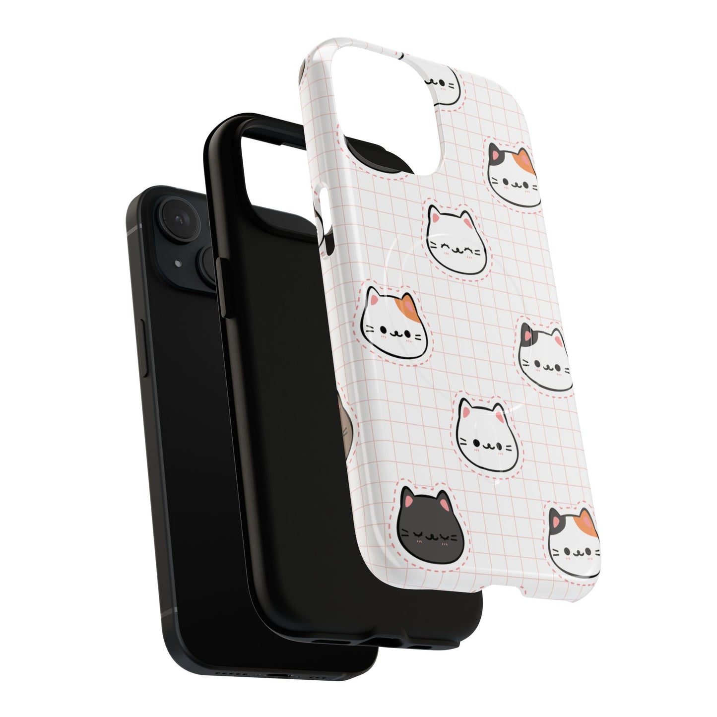 Cute Cat Tough Magnetic Case, iPhone Cover, Cat Lover Gift, Cute Cat Accessories, Pet-Themed iPhone Case