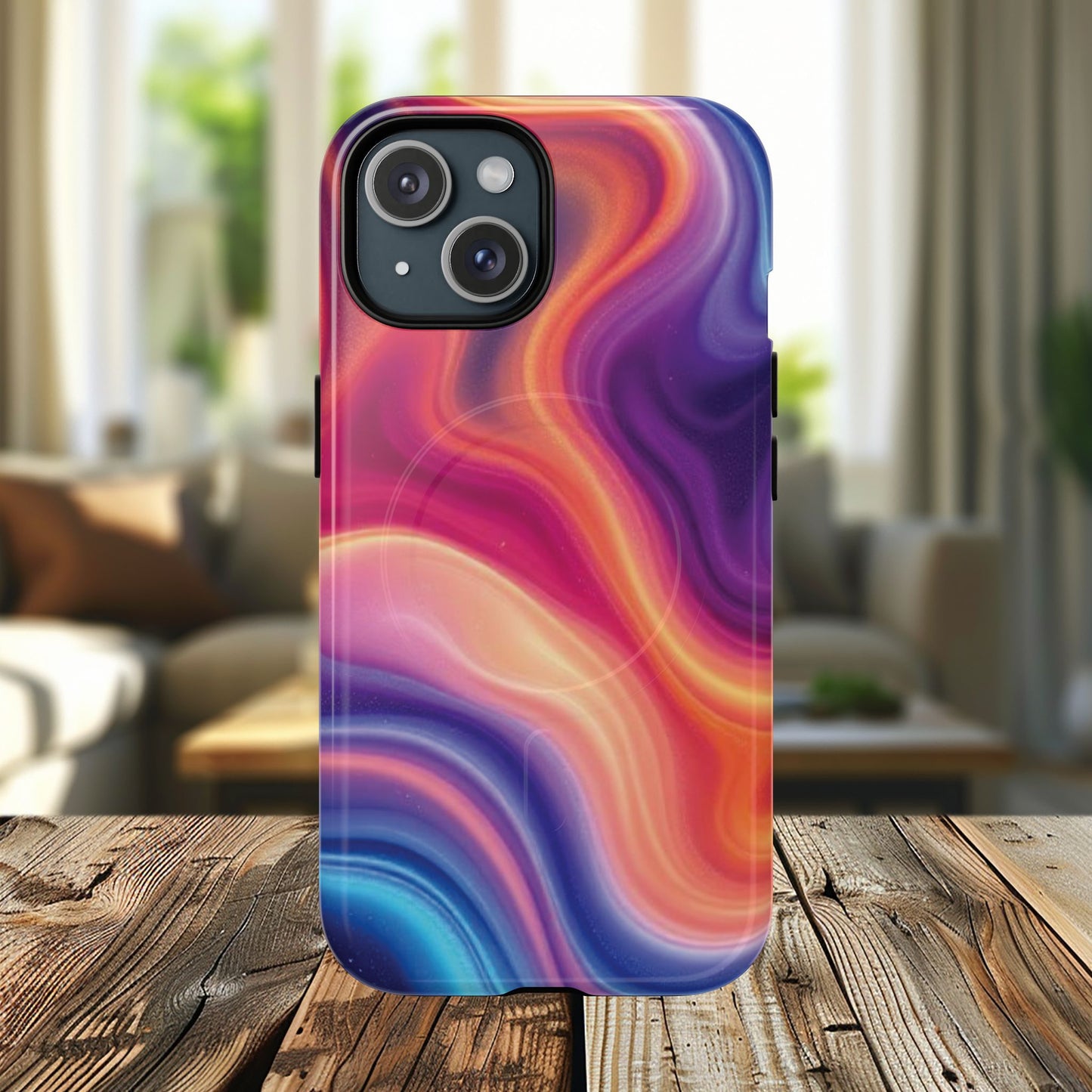 Cosmic Lava Flow Colorful Abstract iPhone Case , Tough Magnetic Protection, Stylish Accessories, Gift for Tech iPhone Lovers, Vibrant Mobile Covers