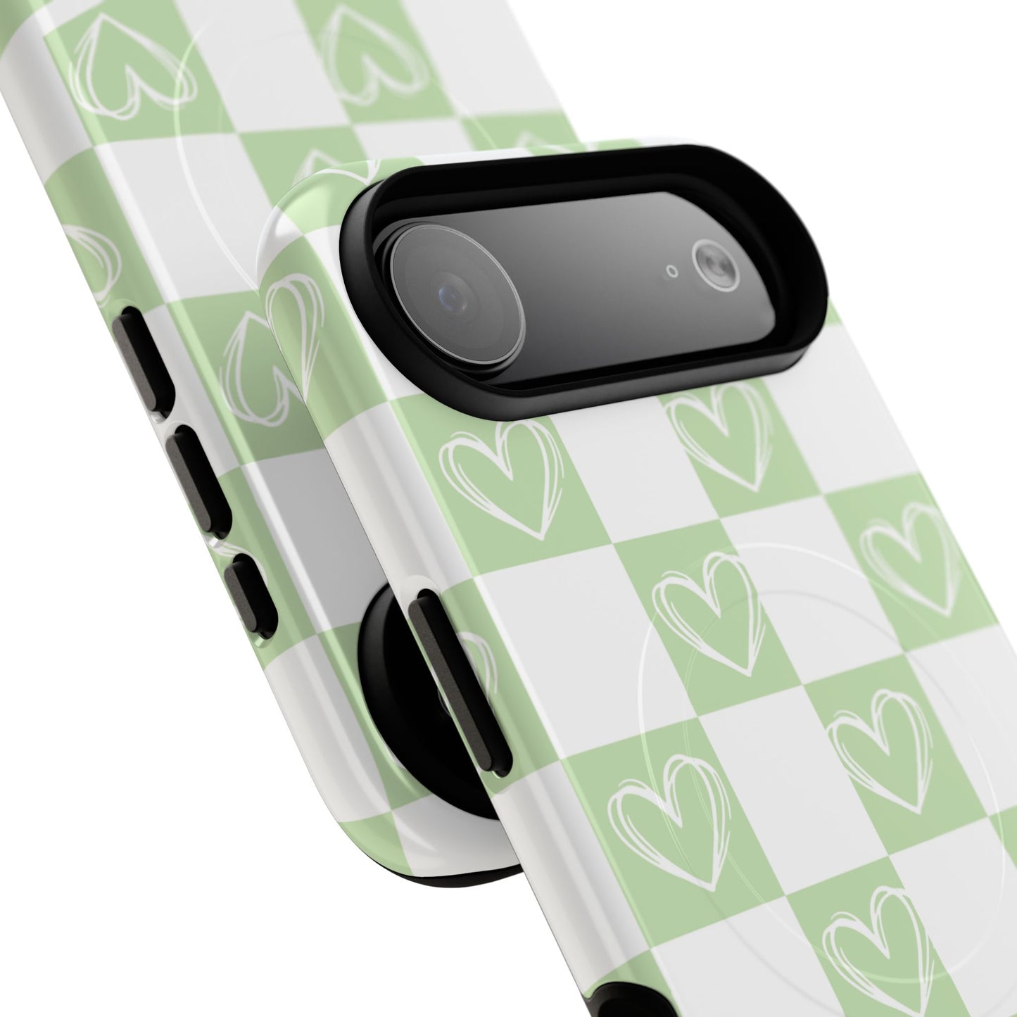 Personalized Chic Heart Pattern iPhone Case | Tough Magnetic Cases, Stylish iPhone Protection, Gift for Her, Trendy Accessories, Everyday Use